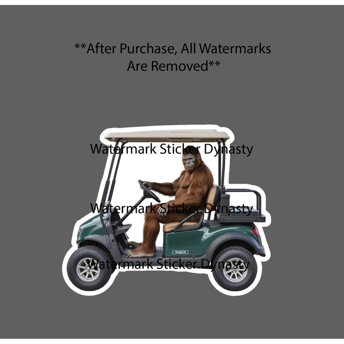Bigfoot Golf Cart Sticker Waterproof Decal Funny Humor Dad Sports Gift NEW