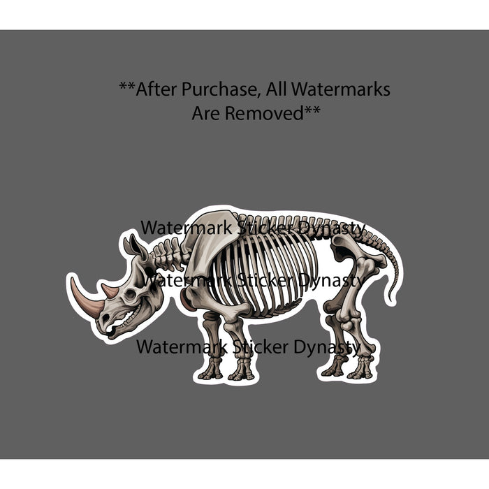 Rhino Skeleton Sticker Waterproof Decal Bones Animal Wildlife Nature Gift NEW