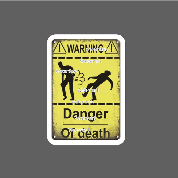 Fart Warning Sticker Death