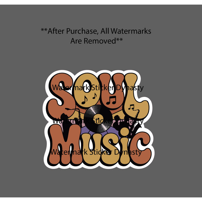 Soul Music Sticker Waterproof Decal Band Music Notes Saxophone Gift NEW