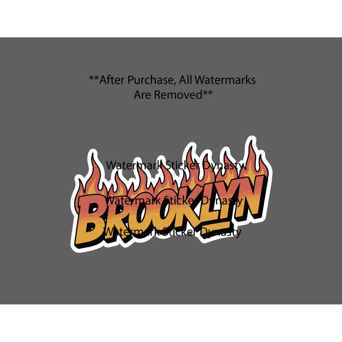 Brooklyn Sticker Waterproof Decal New York Fire City Design Gift NEW