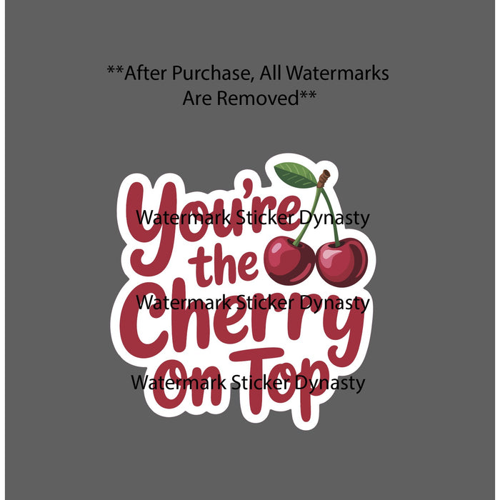 You're The Cherry On Top Sticker Waterproof Decal Food Fruit Quote Love Gift NEW