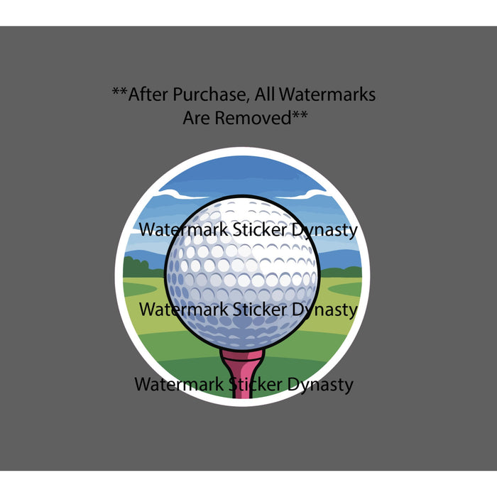 Golf Ball Sticker Waterproof Decal Tee Golf Course Scene Sports Game Gift NEW