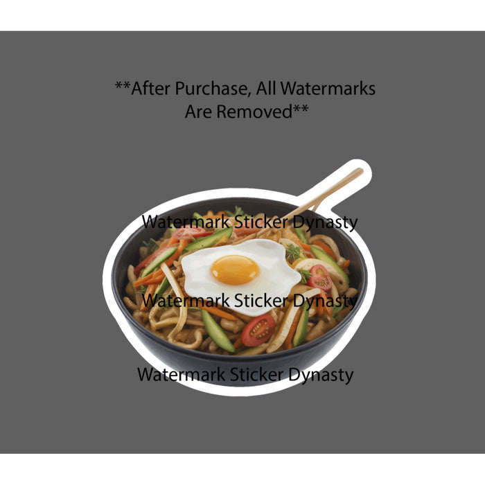 Stir Fry Sticker Waterproof Decal Food Egg Asian Cuisine Korean Gift NEW