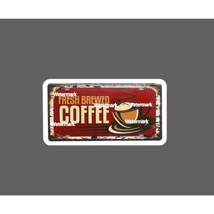 Fresh Coffee Sticker Brew Retro