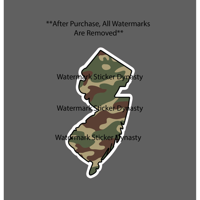 New Jersey Sticker Waterproof Decal Camo Outdoor Hunting Fishing Gift NEW