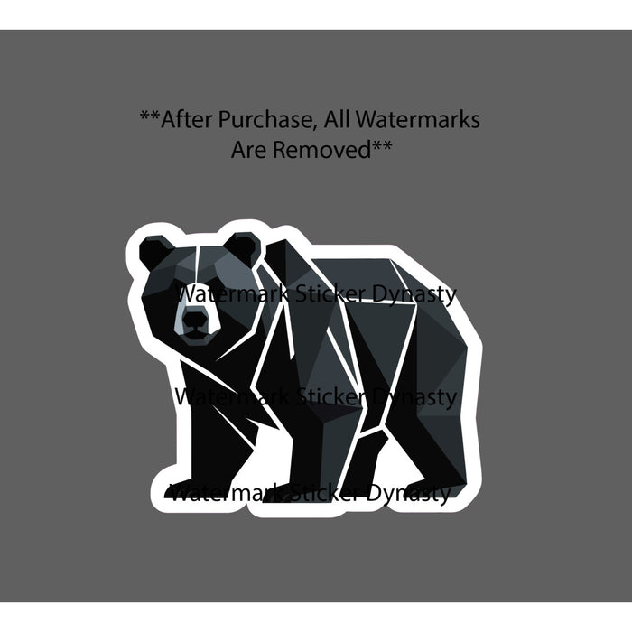 Black Bear Geometric Sticker Waterproof Decal Woods Outdoor Nature Gift NEW