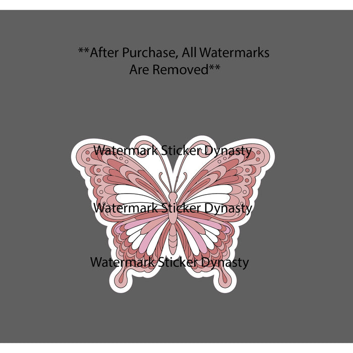 Pink Butterfly Sticker Waterproof Decal Animal Abstract Art Wildlife Gift NEW