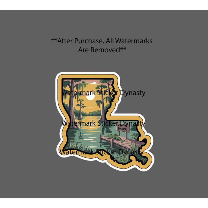 Louisiana Bayou Sticker Waterproof Decal Outdoor Swamp Alligator Gift NEW