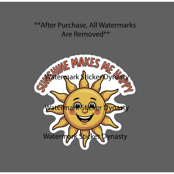 Sunshine Makes Me Happy Sticker Waterproof Decal Sun Outdoor Travel Gift NEW