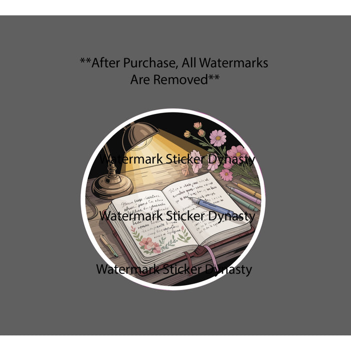 Journal Sticker Waterproof Decal Notes Book Reading Writer Flowers Gift NEW