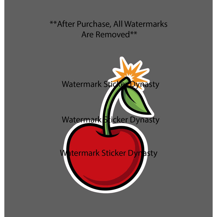Cherry Bomb Sticker Waterproof Decal Drink Fruit Food Cherry Tree Gift NEW