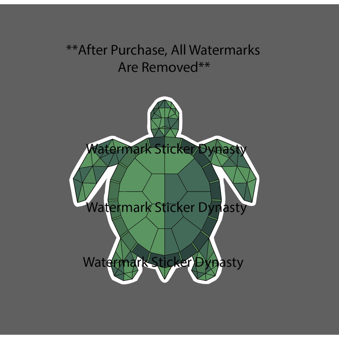 Turtle Geometric Sticker Waterproof Decal Animal Ocean Beach Tropical Gift NEW