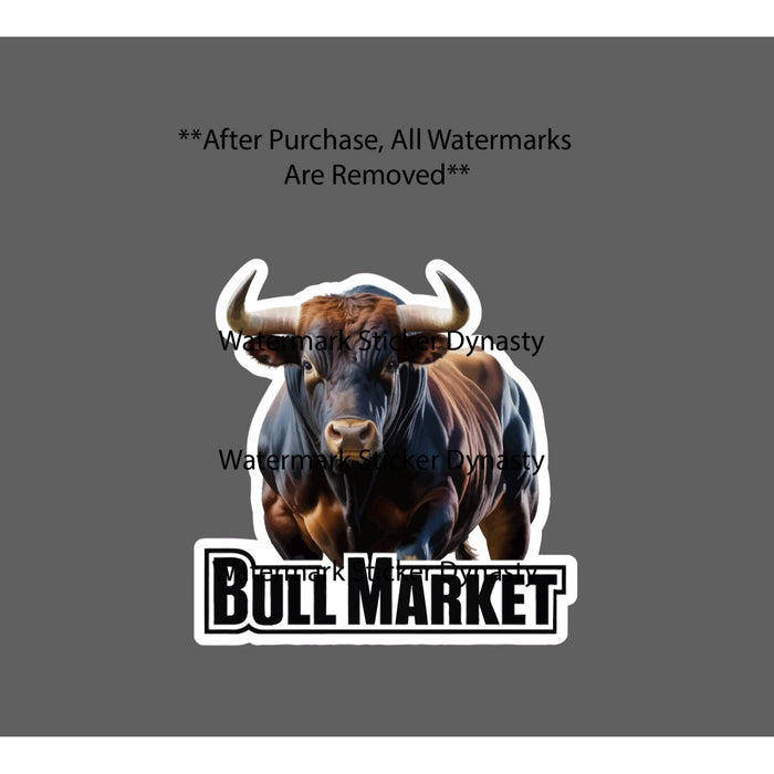 Bull Market Sticker Waterproof Decal Profit Stocks Money Cash Crypto Gift NEW