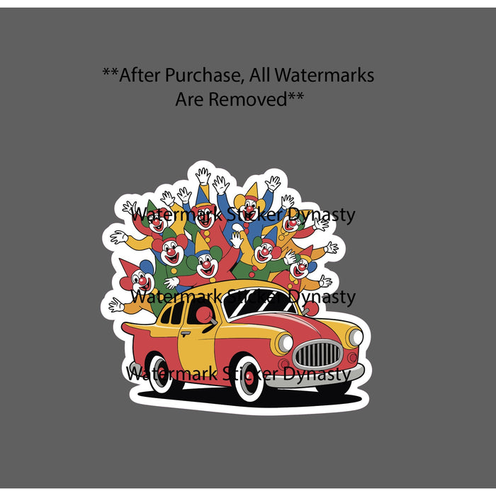 Clown Car Sticker Waterproof Decal Funny Humor Circus Gift NEW