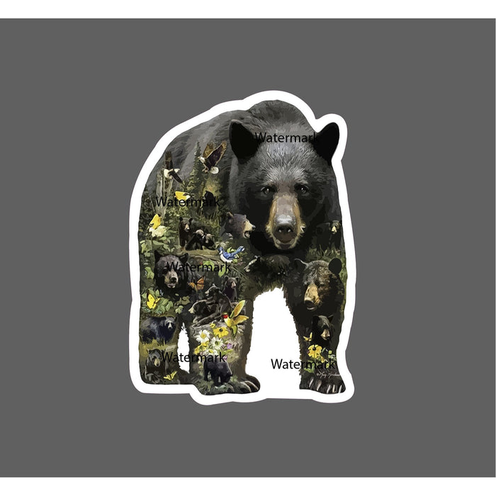 Black Bear Sticker Cubs Nature Life Forest