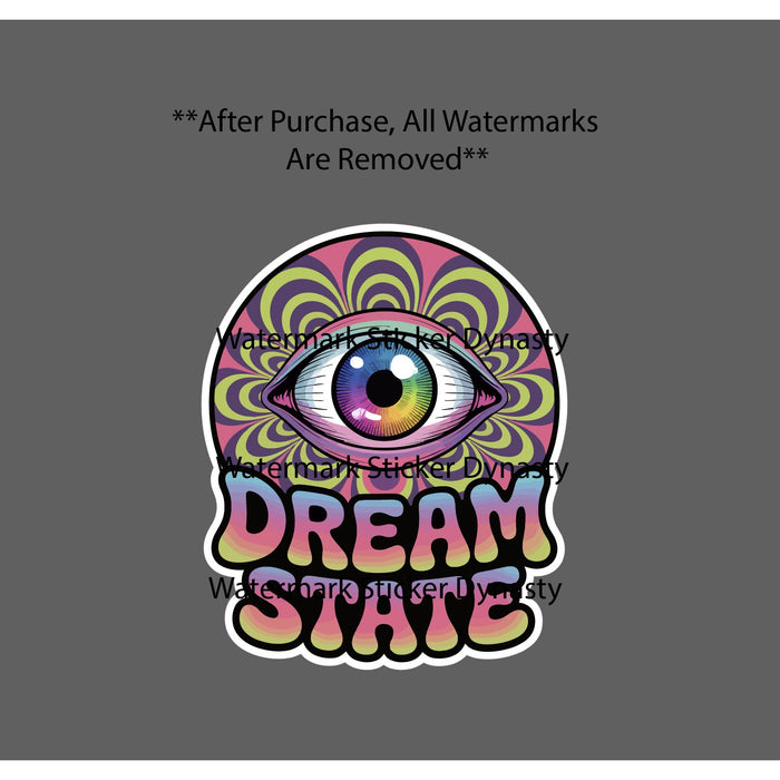 Dream State Sticker Waterproof Decal Eye Eyeball Trippy Abstract Neon Gift NEW