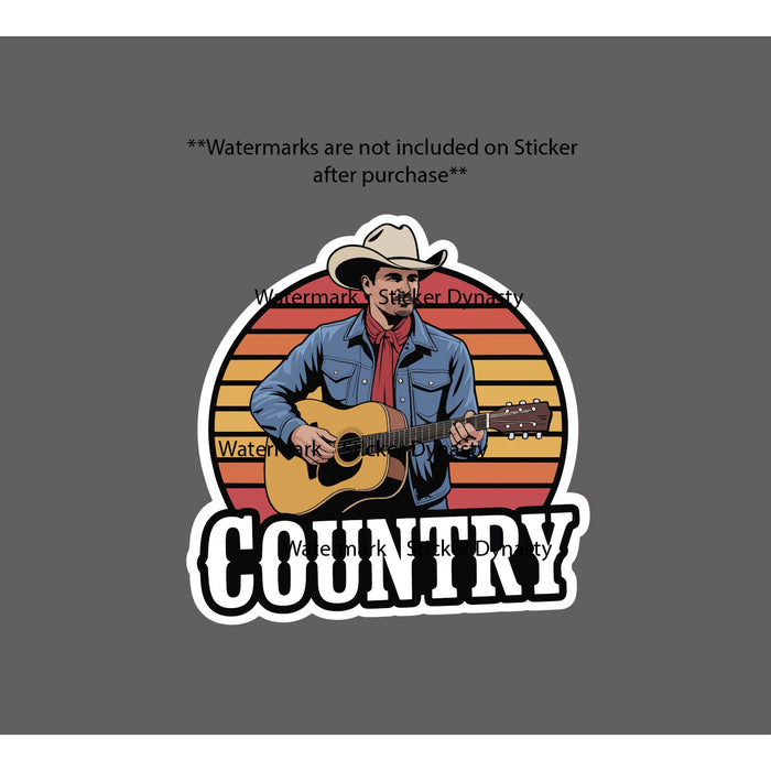 Country Music Sticker Waterproof Decal Guitar Band Singing Culture Gift NEW