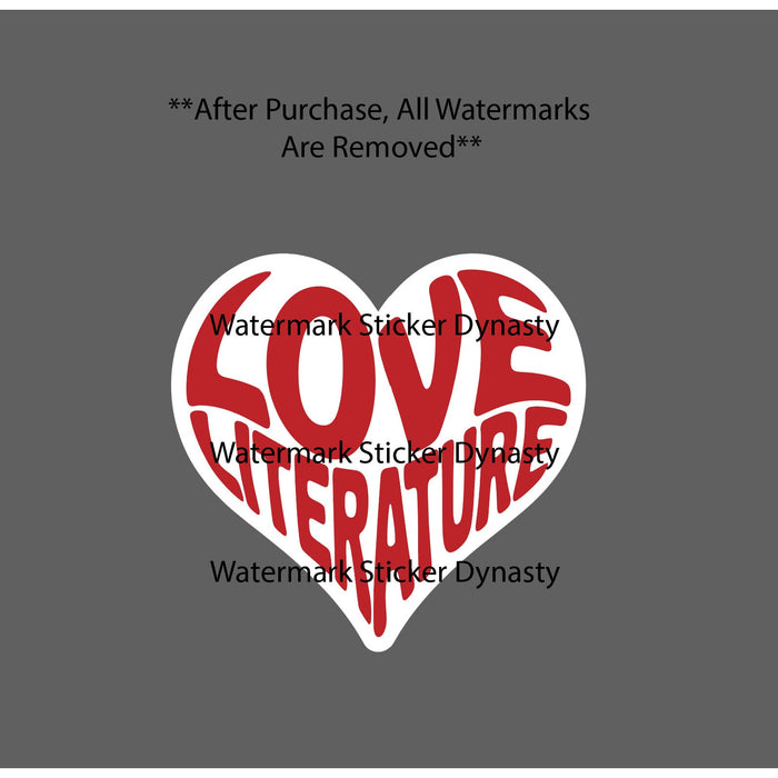 Love Literature Sticker Waterproof Decal Books Reading Heart Novel Gift NEW