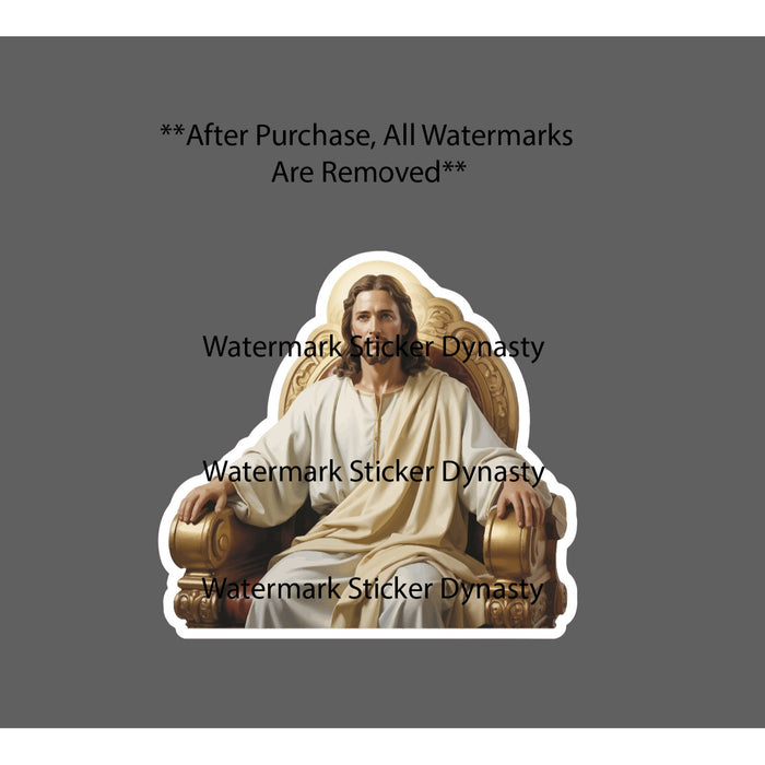 Jesus Sticker Waterproof Decal Golden Throne King Lord Bible God Gift NEW
