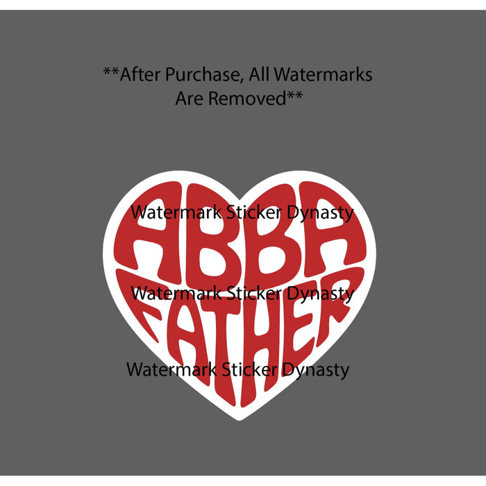 Abba Father Sticker Waterproof Decal Heart God Love Bible Scripture Gift NEW