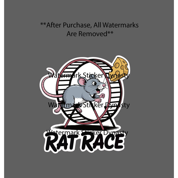 Rat Race Sticker Waterproof Decal Money Job Work Chasing Cheese Gift NEW