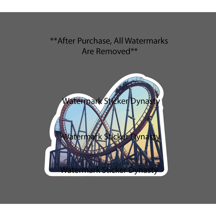 Rollercoaster Sticker Waterproof Decal Ride Amusement Park Adrenaline Gift NEW