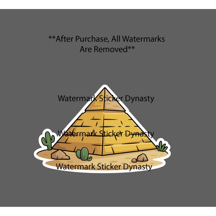 Pyramid Sticker Waterproof Decal Cartoon Giza Egypt Travel Desert Gift NEW