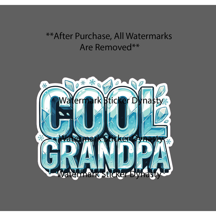 Cool Grandpa Sticker Waterproof Decal Ice Family Love Funny Gift NEW