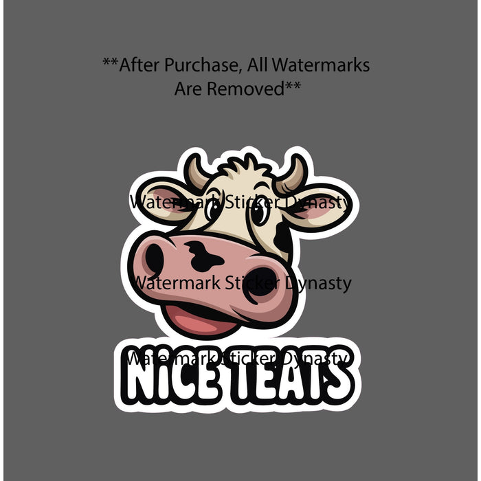 Nice Teats Sticker Waterproof Decal Cow Animal Funny Humor Milk Farm Gift NEW