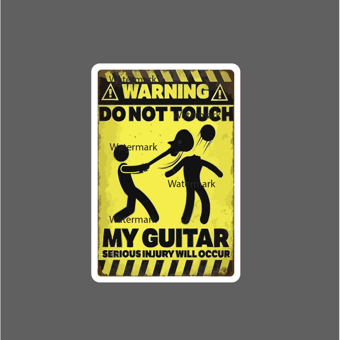 Guitar Sticker Funny Music Band Waterproof Humor Danger Warning Gift NEW