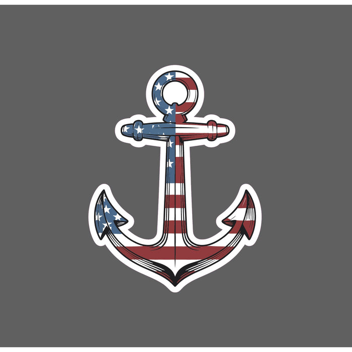 Anchor USA Flag Sticker Waterproof Decal America Patriotic Sail Ocean Gift NEW