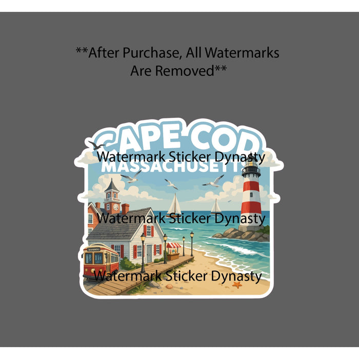 Cape Cod Sticker Waterproof Decal Massachusetts Travel Beach Ocean Gift NEW