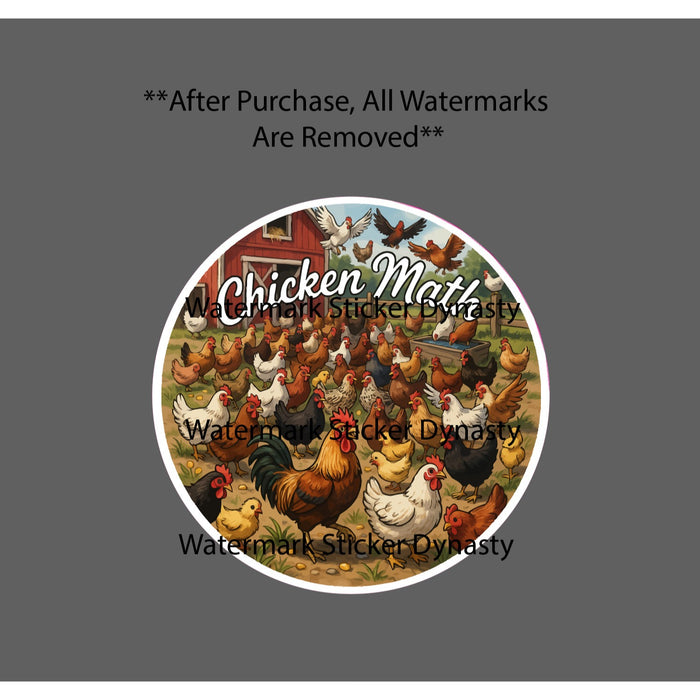 Chicken Math Sticker Waterproof Decal Farm Farmhouse Homestead Rural Gift NEW