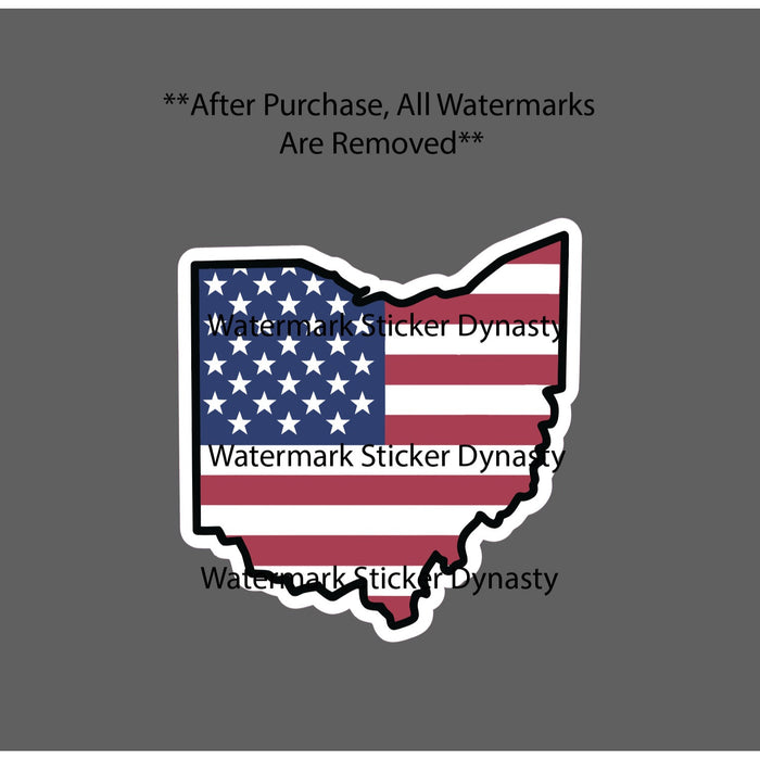 Ohio Sticker Waterproof Decal State USA Flag America Patriotic Home Gift NEW
