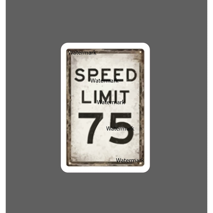 Speed Limit 75 Sticker Traffic Sign NEW