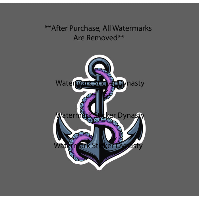 Anchor Sticker Waterproof Decal Tentacle Octopus Neon Nautical Sailor Gift NEW