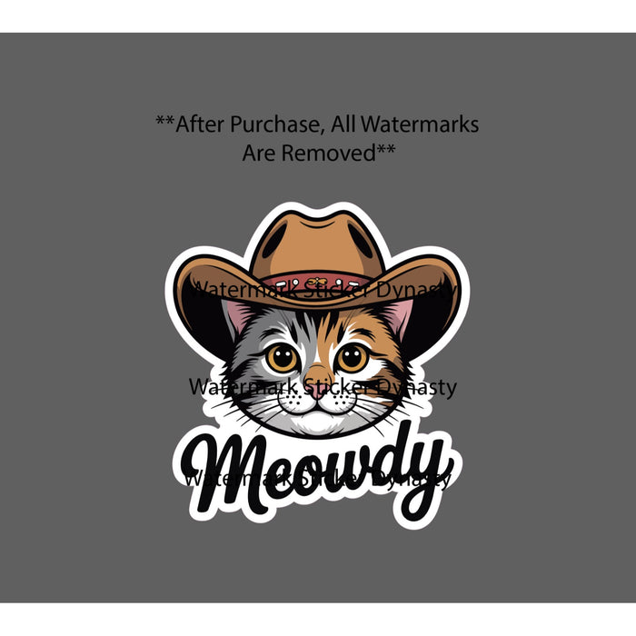 Meowdy Sticker Waterproof Decal Cat Howdy Country Western Pet Funny Gift NEW