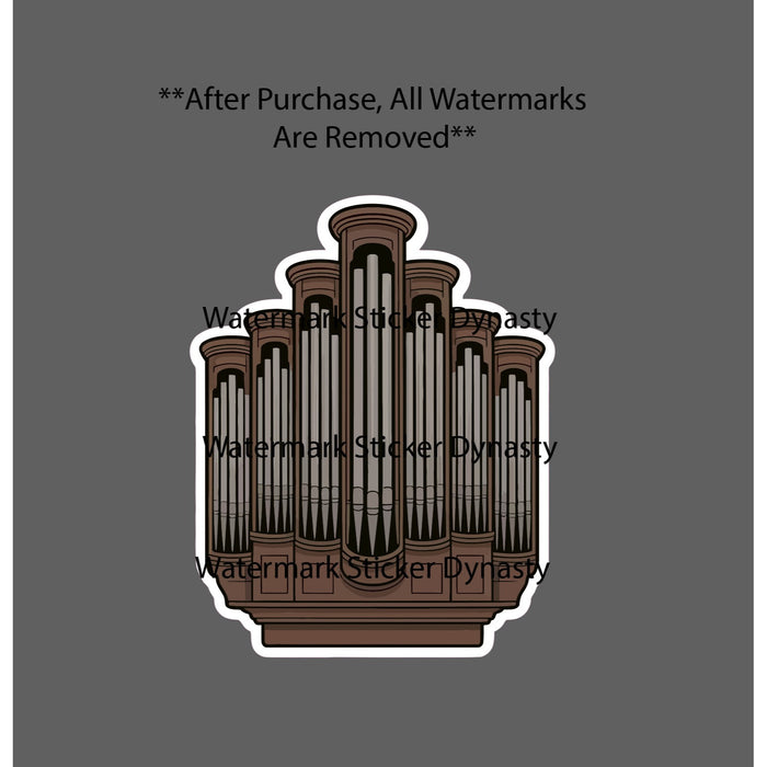 Organ Sticker Waterproof Decal Church Instrument Music Pipes Sound Gift NEW