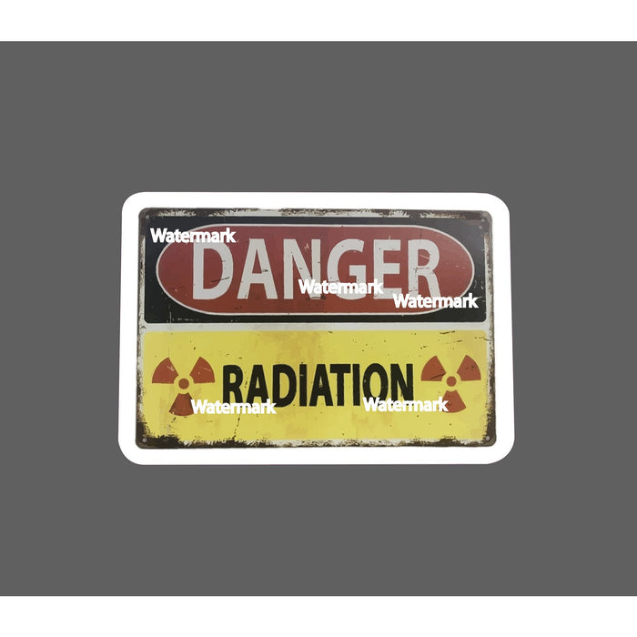 Danger Radiation Sticker Retro