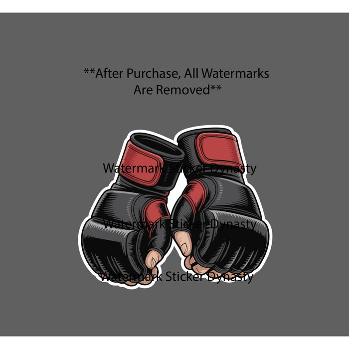 MMA Gloves Sticker Waterproof Decal Martial Arts Fighting Sports Gift NEW