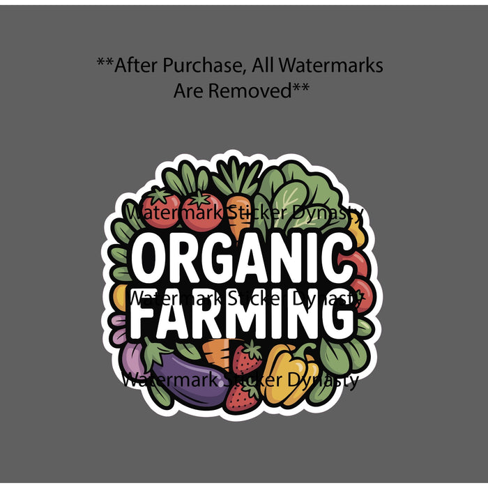 Organic Farming Sticker Waterproof Decal Food Fruits Vegetables Farm Gift NEW