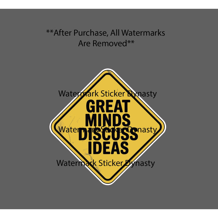 Great Minds Discuss Ideas Sticker Waterproof Decal Quote Business Money Gift NEW