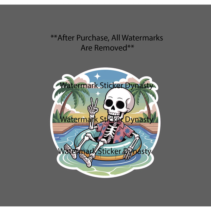 Skeleton Tube Sticker Waterproof Decal Floating Lake River Peace Gift NEW