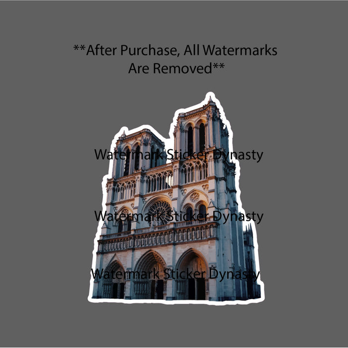 Notre Dame Cathedral Sticker Waterproof Decal Architecture Church Gift NEW