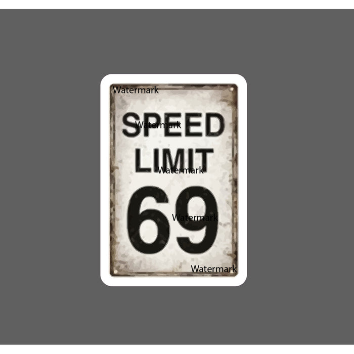 Speed Limit 69 Sticker Retro Traffic NEW