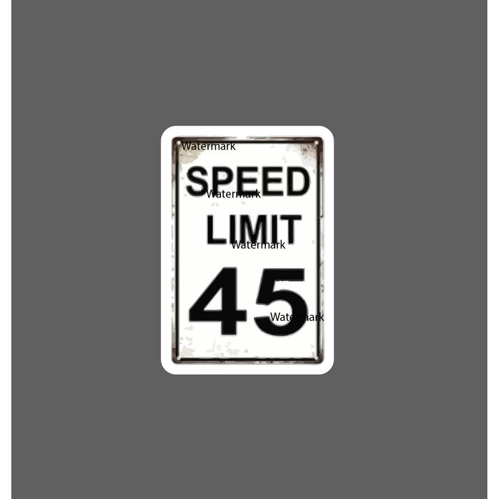 Speed Limit 45 Sticker Traffic Retro NEW