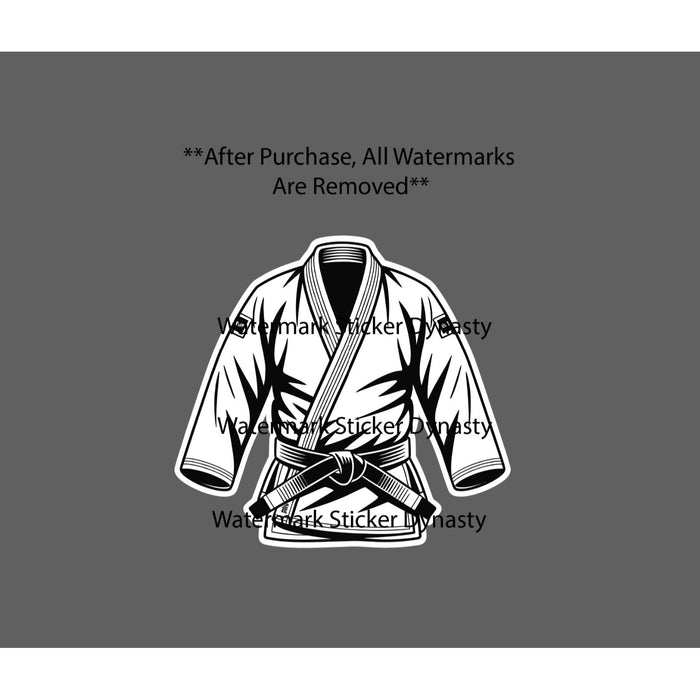 Ju Jitsu Gi Sticker Waterproof Decal Black Belt Marital Arts Sport Gift NEW