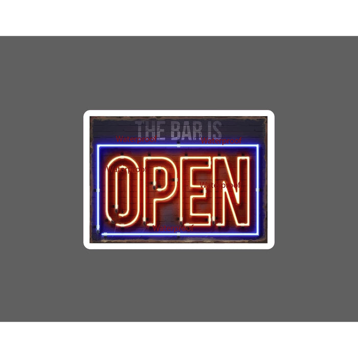 Bar Is Open Sticker Neon Brew