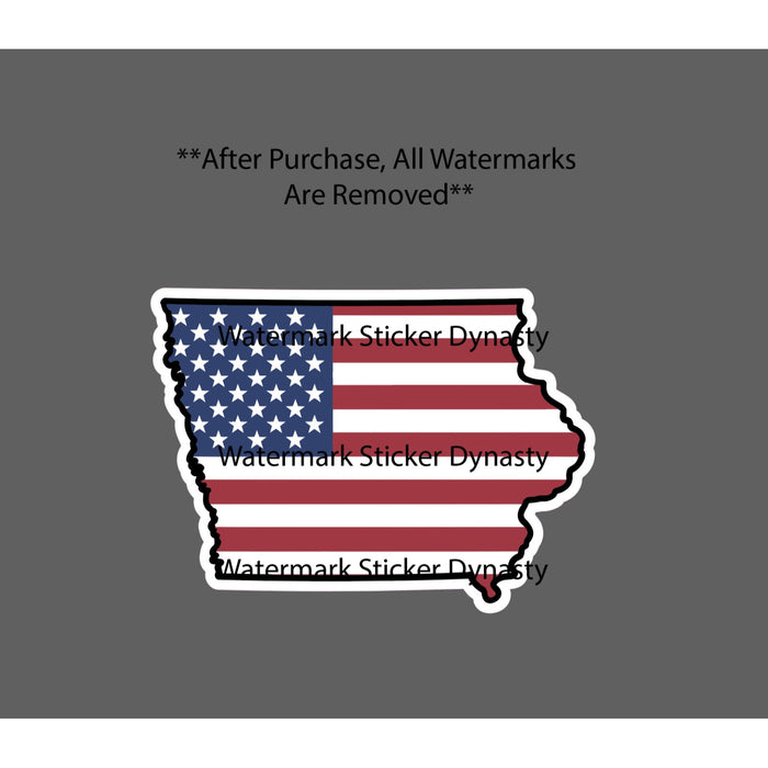 Iowa Sticker Waterproof Decal USA Flag America State Midwest Gift NEW